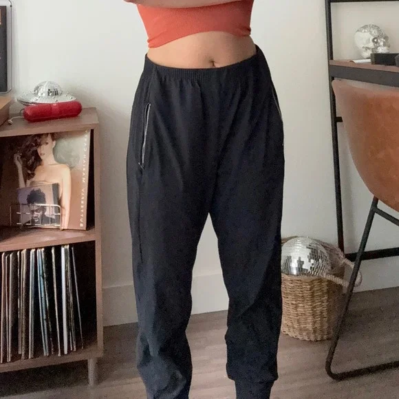 Athleta Jogger Pants Women's Medium Black Athleisure Lounge Active Zipper - Picture 3 of 9